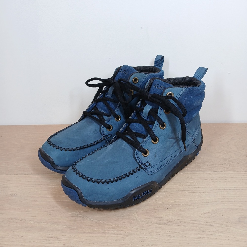 KURU Hiking Boots Women 10 Blue Nubuck Leather Lace Up Moc Toe Outdoor Comfort
